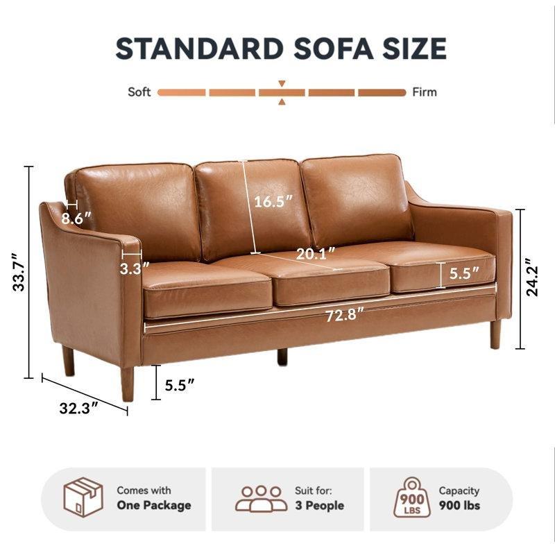 Kahverengi Suni Deri Masif Ahşap Ayaklı 2li Set Koltuk Takımı - 204 cm - 191323