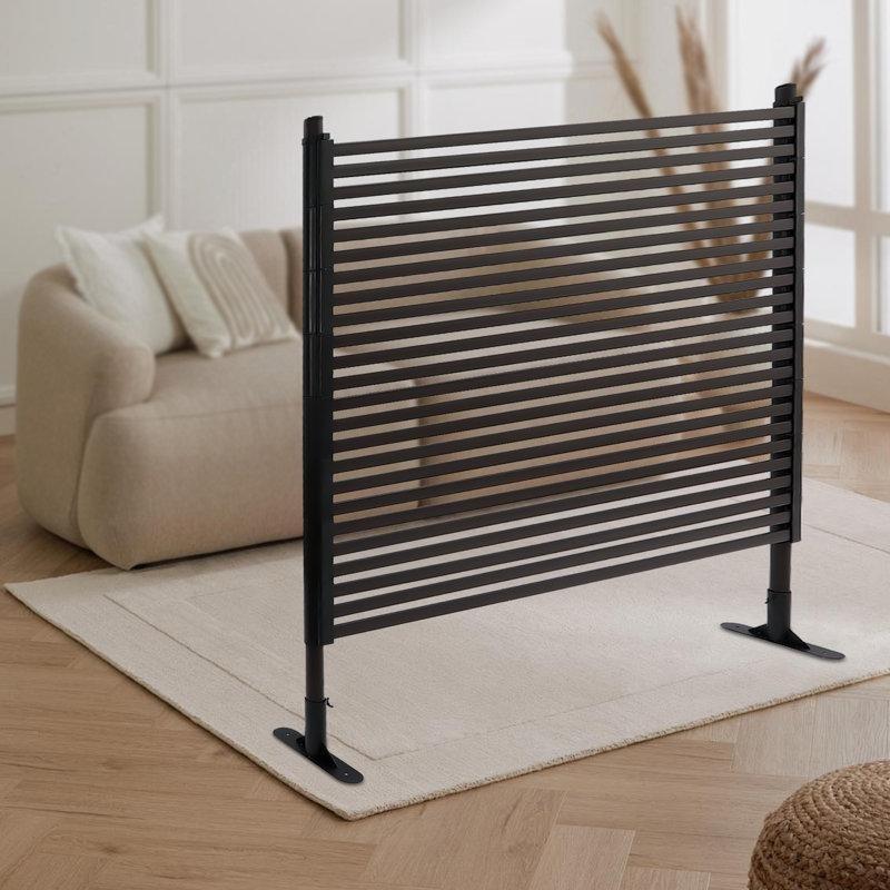 Kahverengi ve Siyah Çelik Ayarlanabilir Yükseklikli Ayaklı Bahçe Paravanı - 120x150 cm - 172726