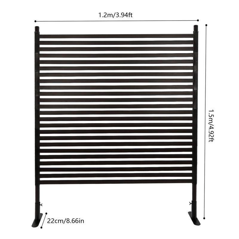 Kahverengi ve Siyah Çelik Ayarlanabilir Yükseklikli Ayaklı Bahçe Paravanı - 120x150 cm - 172726