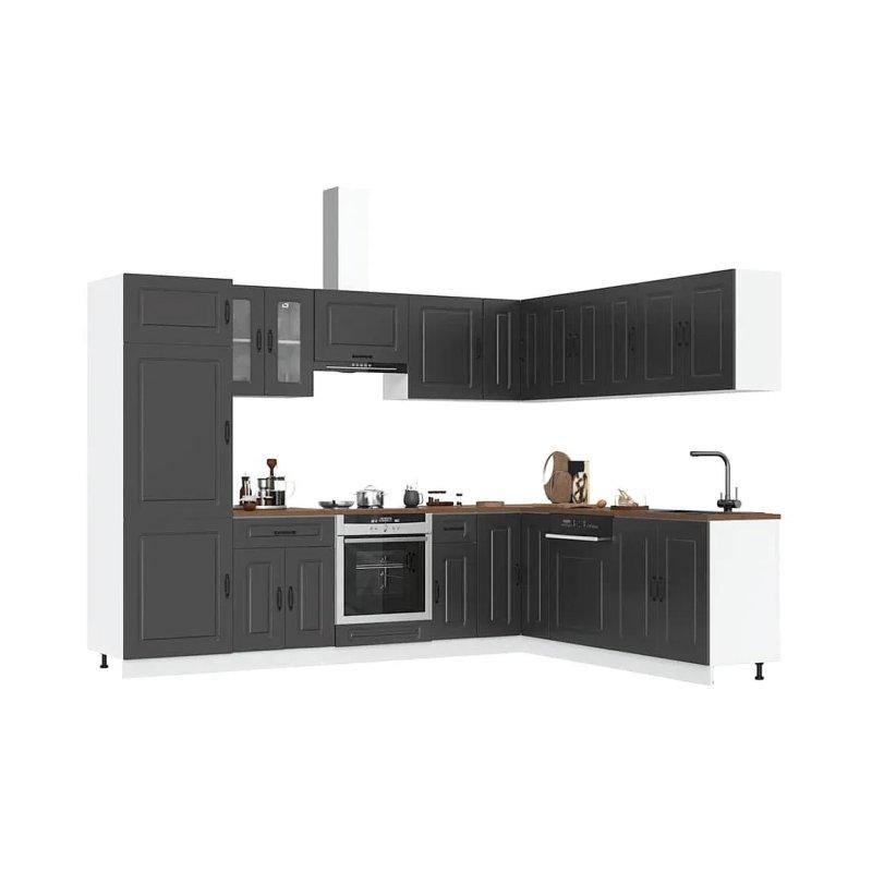 Kalmar Siyah Ahşap Camlı 14 Parça Mutfak Modelleri - 186604