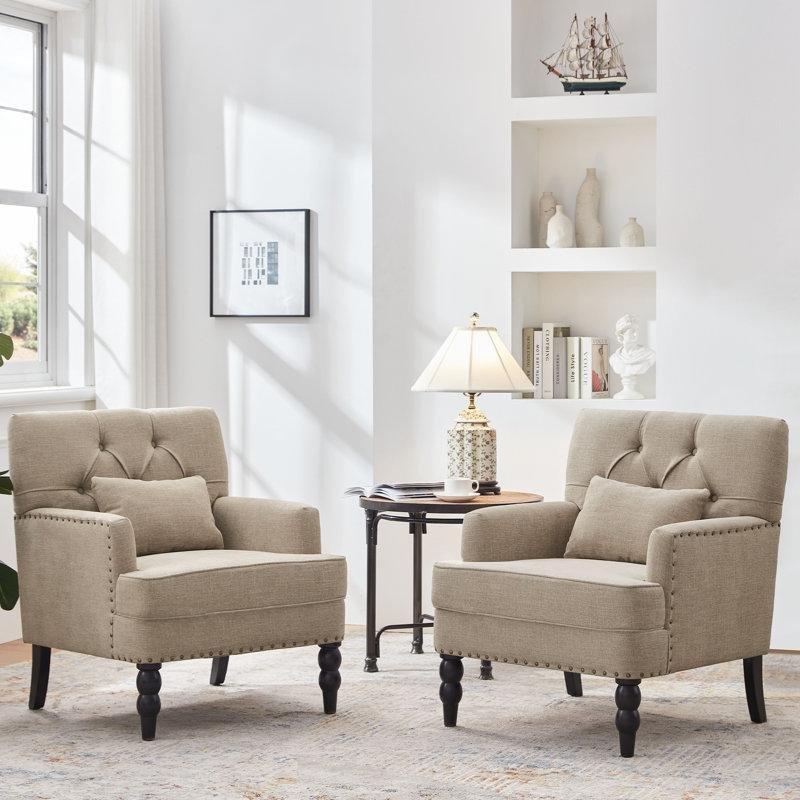 Kapitoneli Zımba Detaylı Kırlentli 2li Tekli Koltuk Seti - 202327