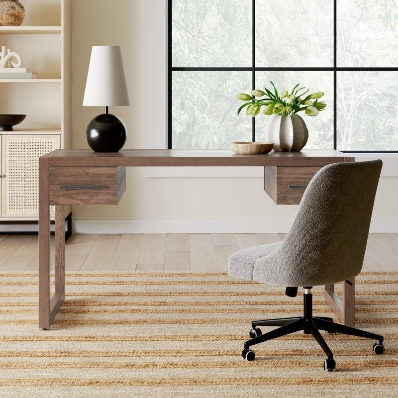 Karamel Kahve Masif Çam Ağacı İki Çekmeceli Vintage Çalışma Masası - 140x61 cm - 234861
