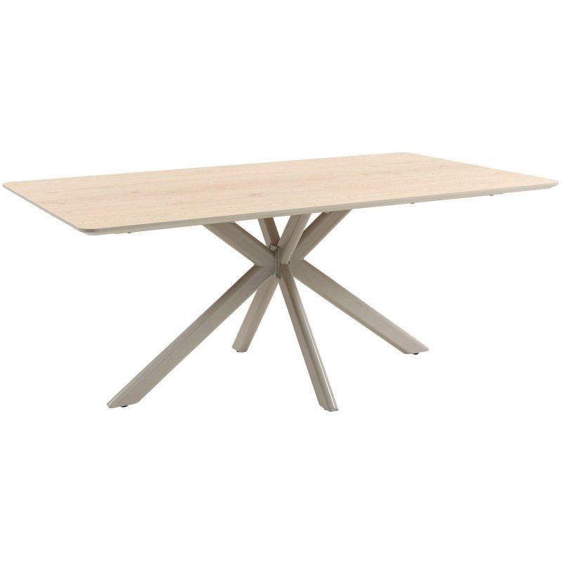 Kaşmir Metal Ayaklı Meşe Rengi Dikdörtgen MDF Bohem Yemek Masası - 180x100 cm - 236309