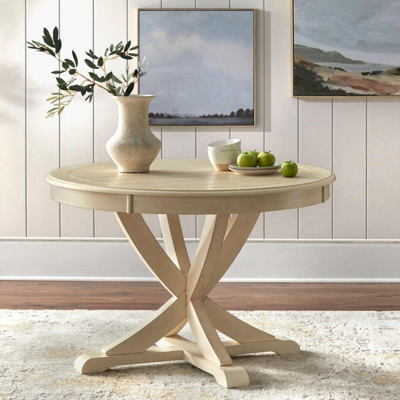 Kauçuk Ağacı X Ayaklı Yuvarlak Bohem Yemek Masası - 117 cm - 237845