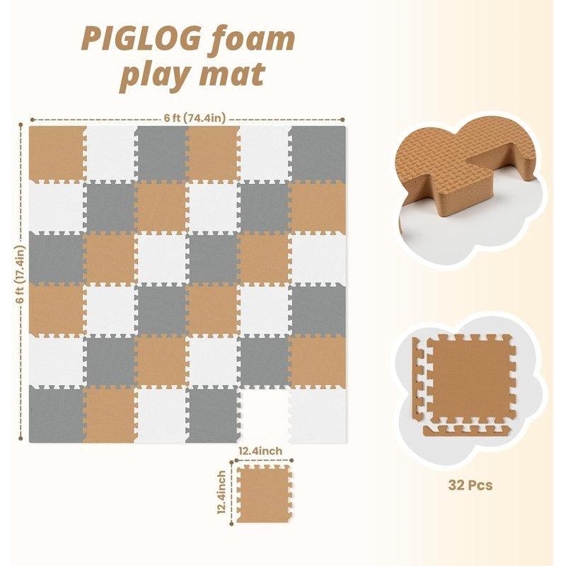 Kaymaz Köpük Geçmeli Puzzle Oyun Halısı - 30x30 cm - 182507