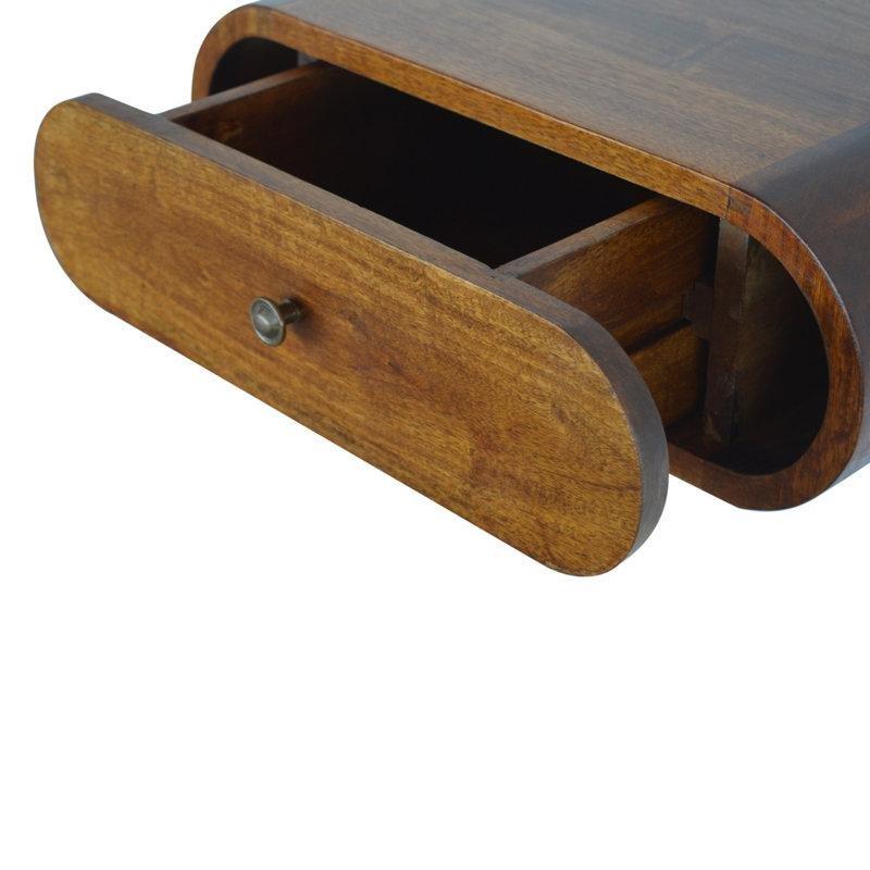 Kestane Rengi Masif Mango Ağacı Duvara Monte Tek Çekmeceli Komodin - 45 cm - 224031