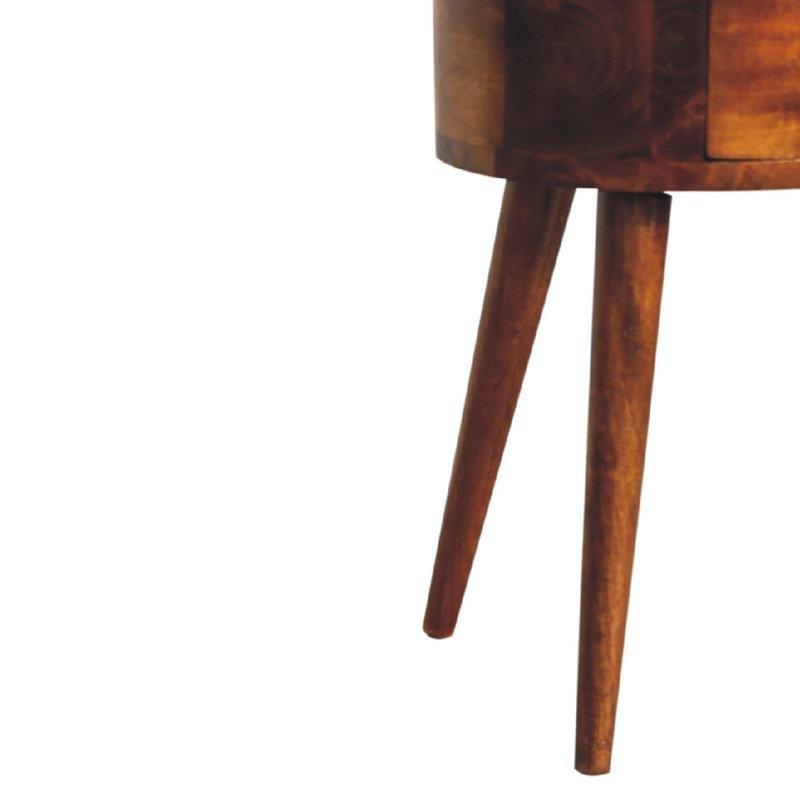 Kestane Rengi Masif Mango Ağacı İki Çekmeceli İskandinav Tarzı Komodin - 36 cm - 224038