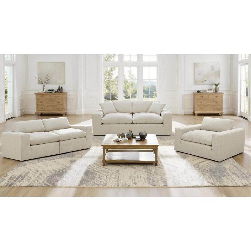 Keten Dokulu Su İtici Kumaşlı 3 Parça Modern Koltuk Takımı - 191034