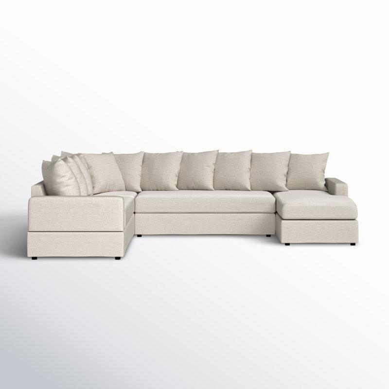 Keten Karışımlı Minder Sırtlı Sağ U Köşe Koltuk Takımı 11 Kırlentli - 318x224 cm - 192610