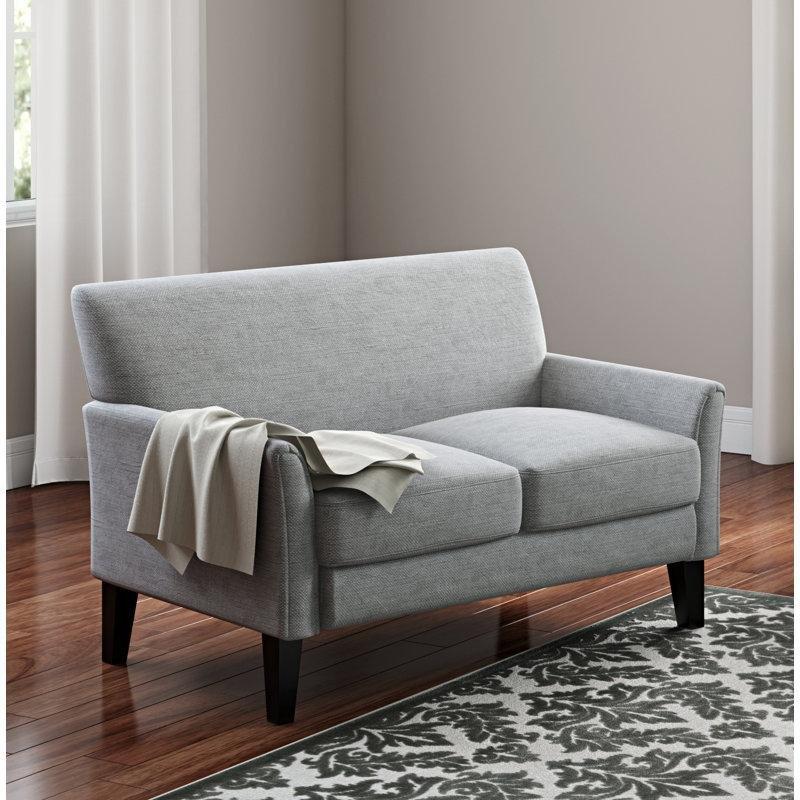 Keten Kumaş Masif Ahşap Genişleyen Kollu İkili Koltuk - 140 cm - 205570