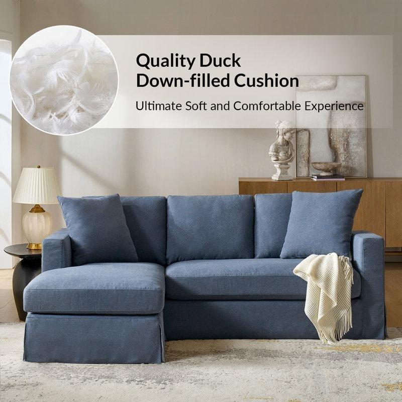 Keten Kumaş Yıkanabilir Kılıflı Yönü Değiştirilebilir Uzanma Modüllü Köşe Koltuk - 216 cm - 194748