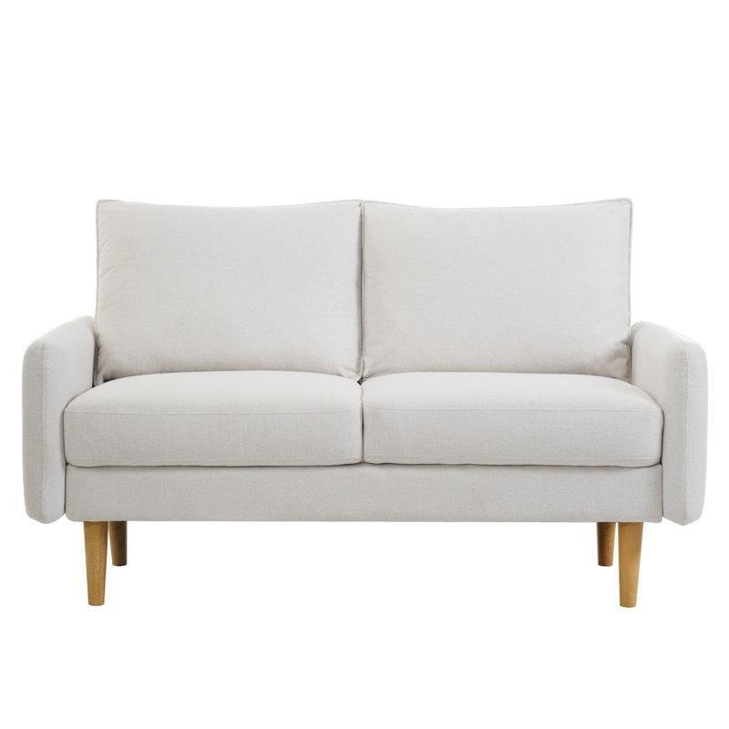 Keten Masif Ahşap Çıkarılabilir Minderli İkili Koltuk - 148x82x85 cm - 207484