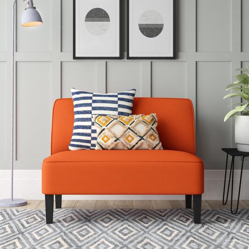 Keten Masif Ahşap Kolçaksız İkili Koltuk - 112 cm - 207455