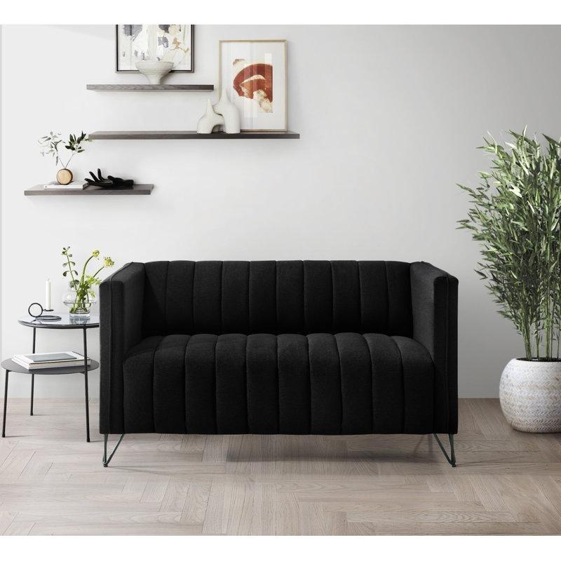 Keten Metal Ayaklı Dikey Kapitone İkili Koltuk - 133x78x73 cm - 207402