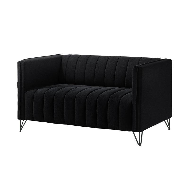Keten Metal Ayaklı Dikey Kapitone İkili Koltuk - 133x78x73 cm - 207402