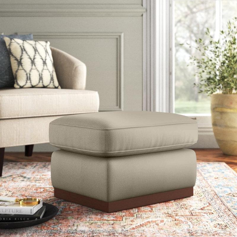 Keten Rengi Masif Ahşap Ayaklı Çıkarılabilir Minderli Üçlü Koltuk - 220 cm - 195839