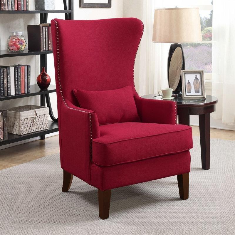 Kiraz Kahvesi Masif Ahşap Ayaklı Krom Zımba Detaylı Berjer Tekli Koltuk - 204829