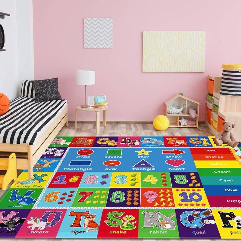Kırmızı Polyester Eğitici Katlanabilir Kaymaz Tabanlı Oyun Halısı - 200x280 cm - 182470