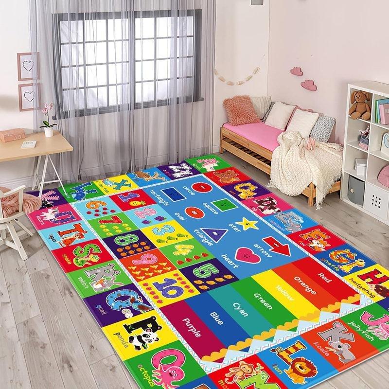 Kırmızı Polyester Eğitici Katlanabilir Kaymaz Tabanlı Oyun Halısı - 200x280 cm - 182470