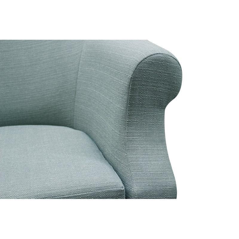 Kıvrımlı Kollu Yuvarlak Sırtlı Polyester Kumaş Tekli Koltuk - 81x70 cm - 203629