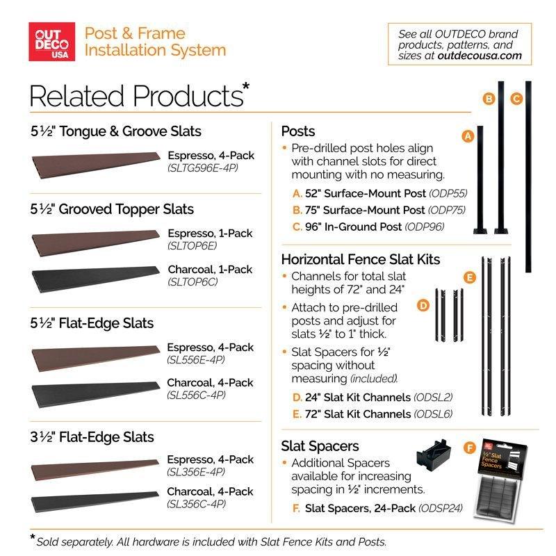 Kompozit Geçmeli UV Korumalı Bahçe Paravanı - 183 cm 4lü Set - 172862