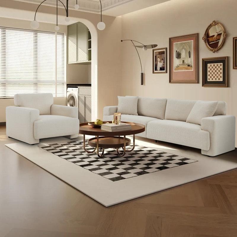 Kömür Grisi Masif Ahşap Derin Oturumlu 2 Parça Koltuk Takımı - 191435