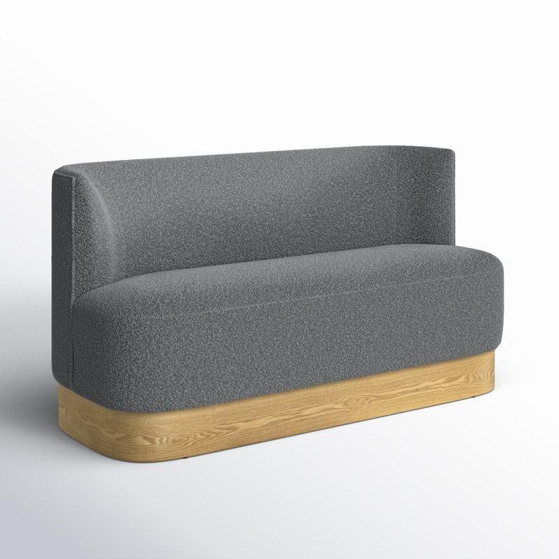 Kömür Grisi Polyester Döşemeli Dişbudak Ahşap Sırtlı Bench - 153 cm - 164128