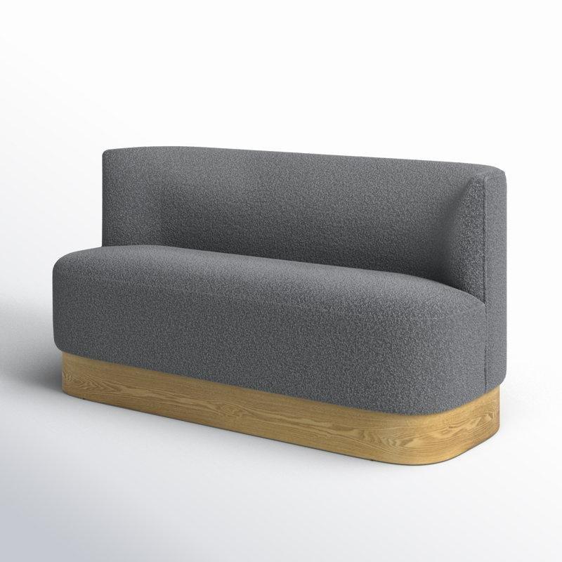Kömür Grisi Polyester Döşemeli Dişbudak Ahşap Sırtlı Bench - 153 cm - 164128