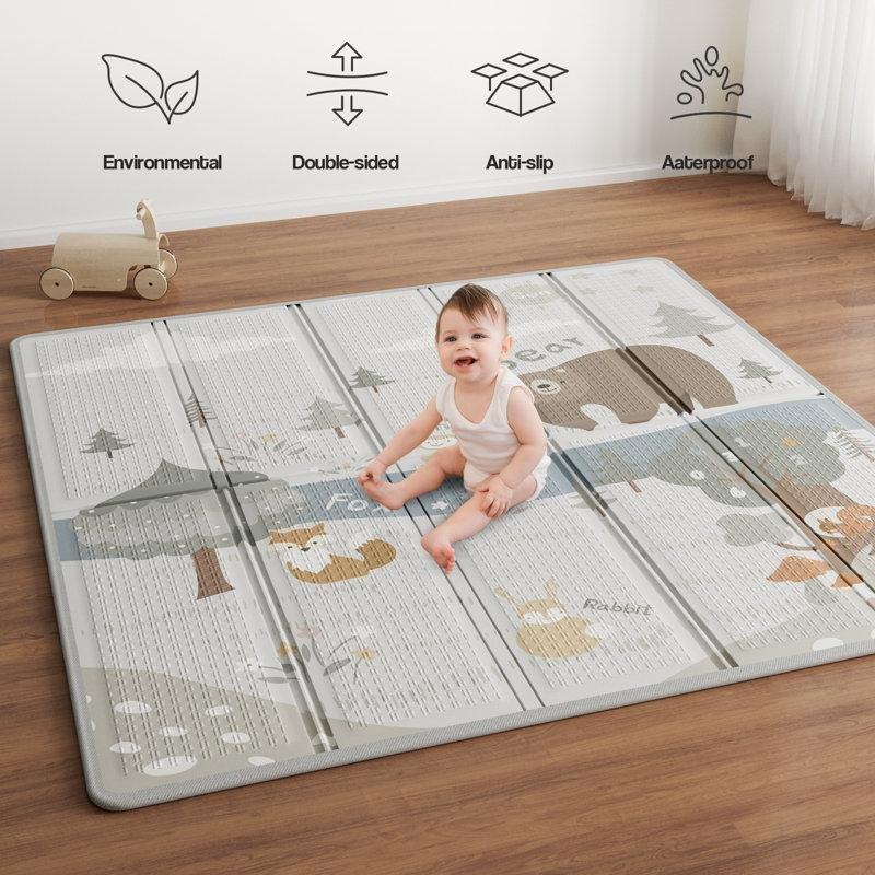 Köpük Katlanabilir Çift Taraflı Su Geçirmez Oyun Halısı - 150x150 cm - 182444