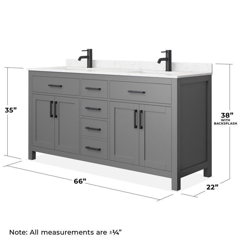 Koyu Gri Masif Ahşap Mermer Tezgahlı Çift Lavabolu Ayaklı Banyo Dolabı - 168 cm - 200832