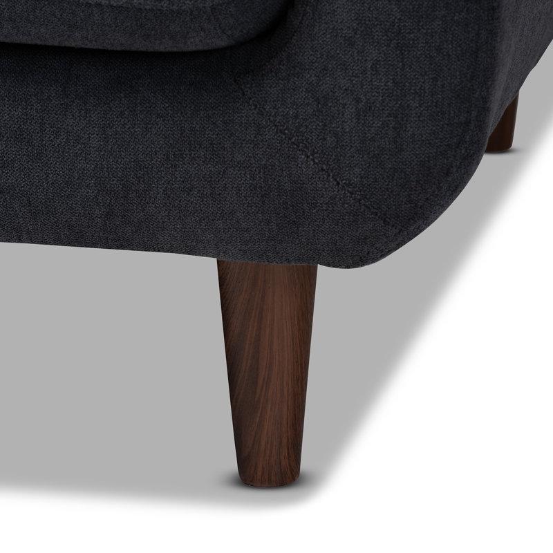 Koyu Gri Polyester Kumaşlı Kapitoneli İkili Koltuk - 142 cm - 206779