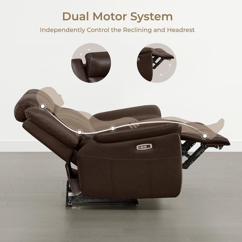 Koyu Kahverengi Deri Elektrikli Çift Motorlu İkili Koltuk - 168x97x101 cm - 207825
