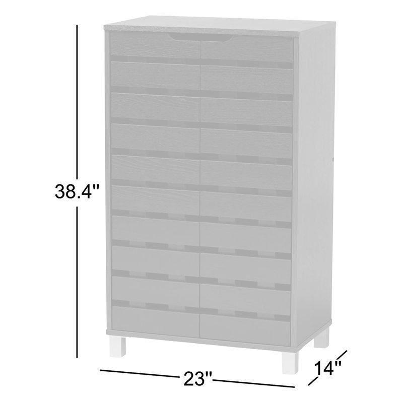 Koyu Kahverengi Endüstriyel Ahşap Kapaklı 18 Çift Kapasiteli Ayakkabılık - 98x59x36 cm - 229575