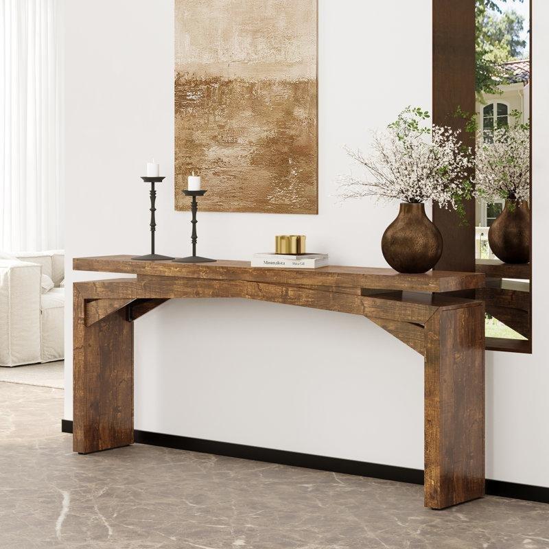 Koyu Kahverengi MDF Çapraz Ayaklı Uzun Koltuk Arkası Dresuar - 180 cm - 217689