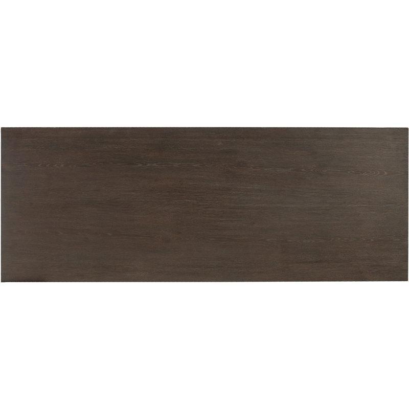 Koyu Kahverengi Meşe Kaplama Gold Pirinç Ayaklı Klavyelikli Çekmeceli Vintage Çalışma Masası - 173x67 cm - 234367