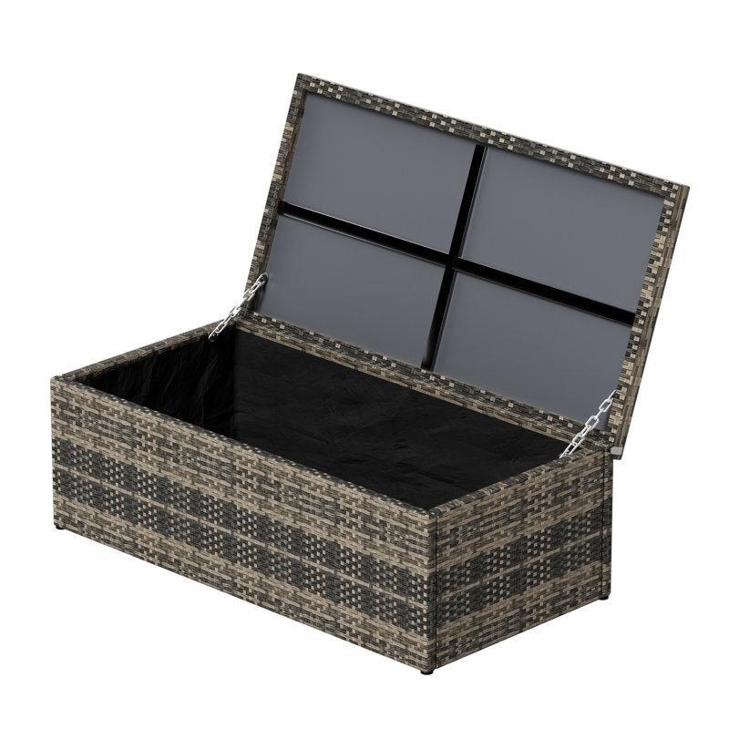 Koyu Kahverengi Rattan Depolamalı 7 Kişilik Bahçe Takımı - 211381