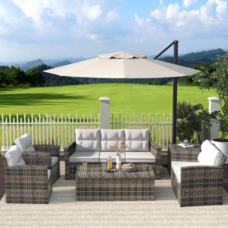 Koyu Kahverengi Rattan Depolamalı 7 Kişilik Bahçe Takımı - 211381