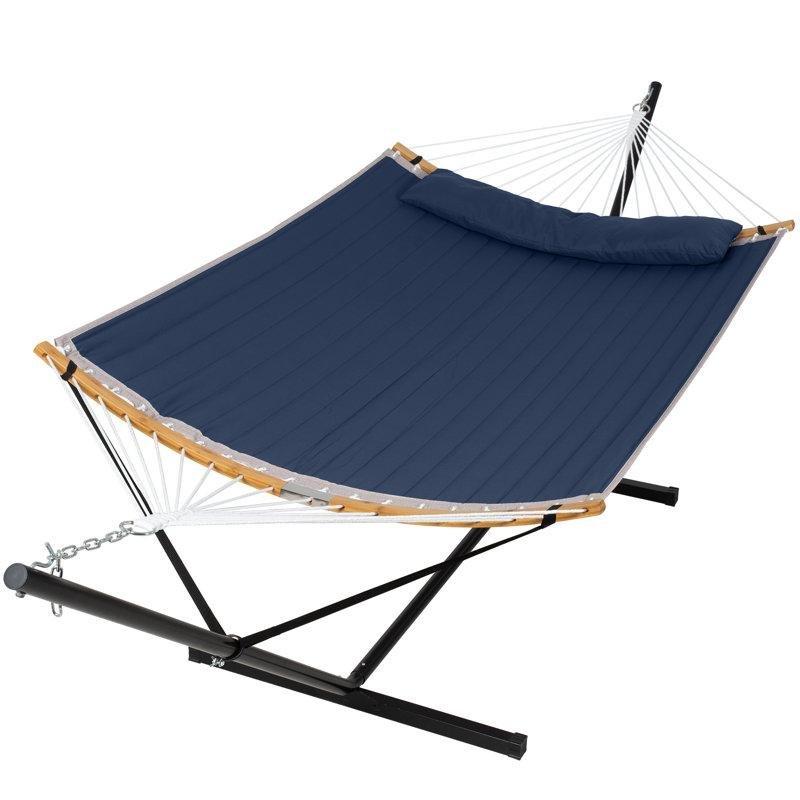 Koyu Mavi Metal Çift Kişilik Taşınabilir Ayaklı Hamak - 140x371 cm - 178646