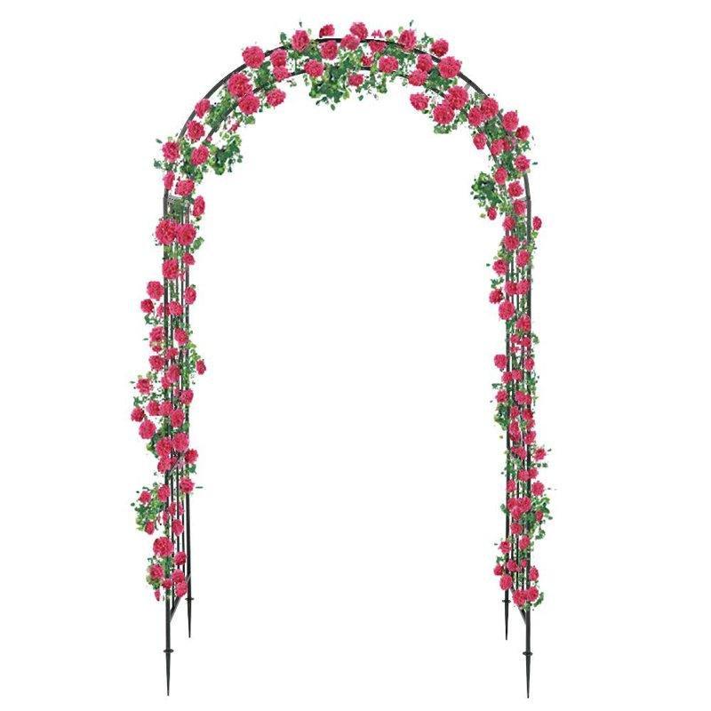 Koyu Yeşil Ferforje Ayaklı Köprü Tasarımlı Bahçe Kemeri - 119 cm - 178947