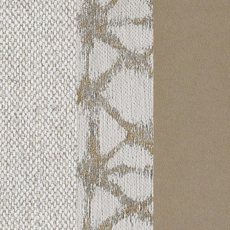 Krem Bukle Kumaş Eğimli Kolçaklı Üçlü Koltuk - 225 cm - 194977