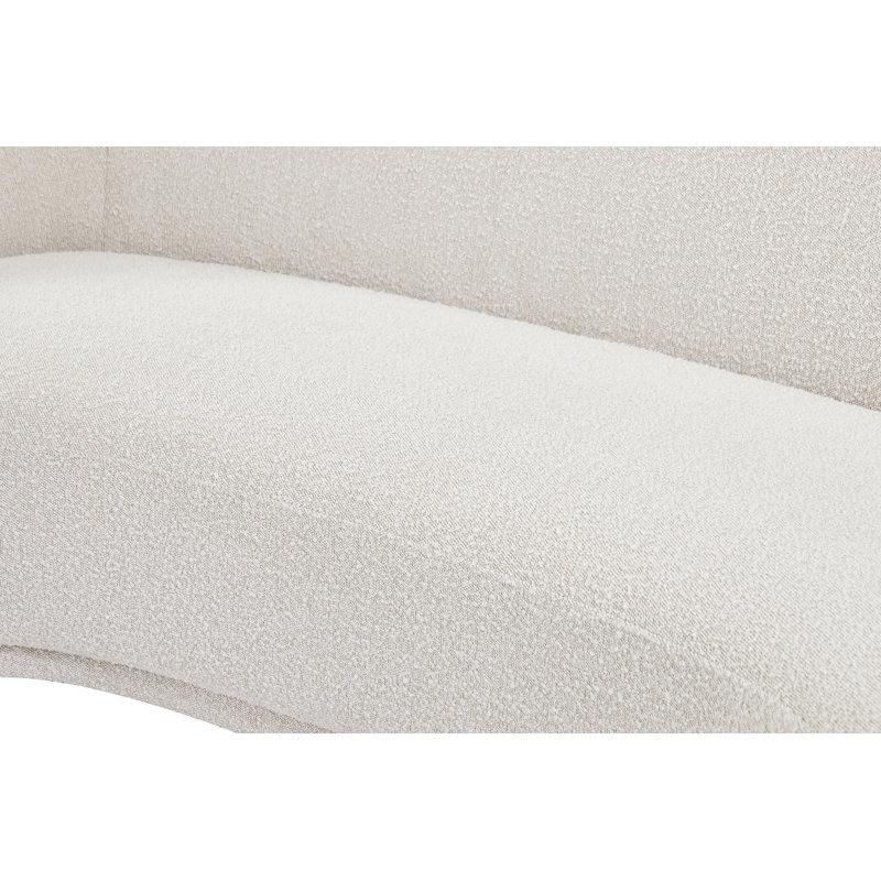 Krem Bukle Kumaş Kıvrımlı Kollu Chesterfield Koltuk - 228 cm - 195358