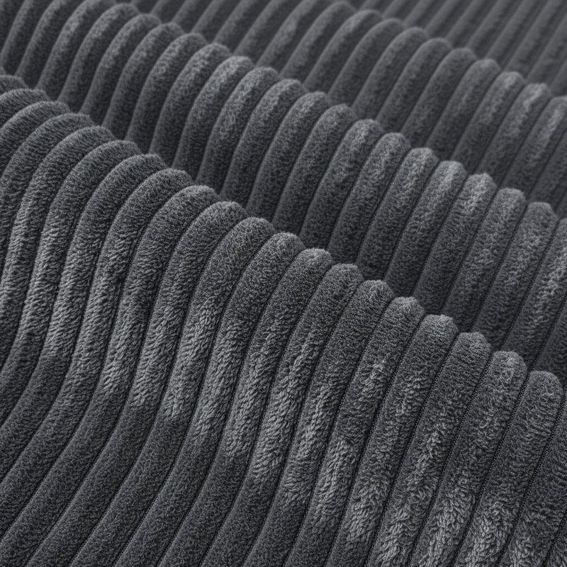 Krem Fitilli Kadife Ahşap Çıkarılabilir Minderli İkili Koltuk - 201 cm - 207912