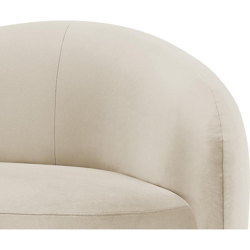 Krem Kadife Art Deco Tasarım Ahşap Josephine Koltuk - 196 cm - 190081