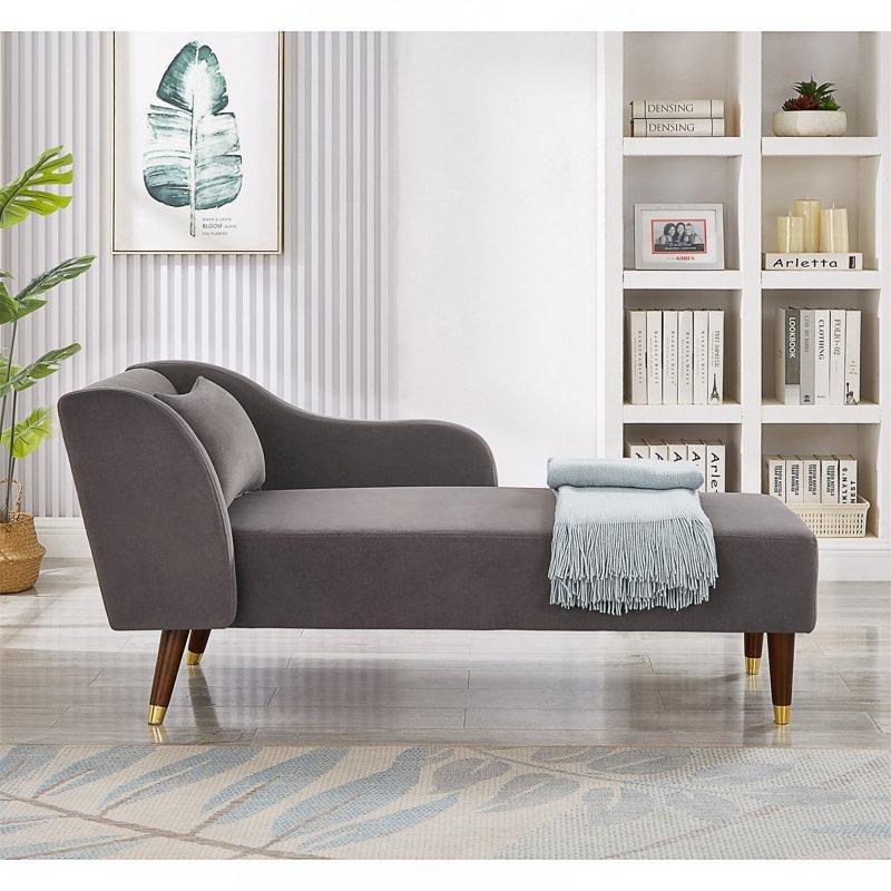Krem Kadife Gold Detaylı Masif Ahşap Bacaklı Yataklı Josephine Koltuk - 70x149 cm - 190610