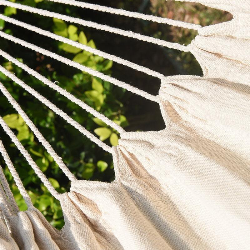 Krem Kanvas 2 Kişilik Yastıklı Ayarlanabilir Ayaklı Hamak - 150x214 cm - 178488