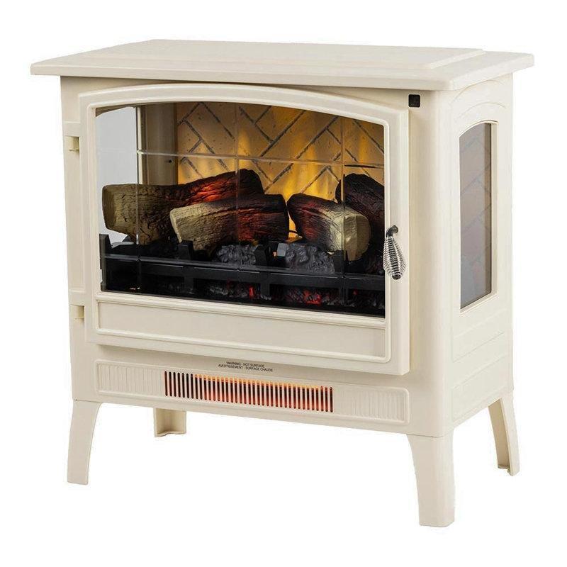 Krem Metal Akıllı Wi-Fi Kontrollü 3 Taraflı Soba Tipi Elektrikli Şömine - 61x60 cm - 184242