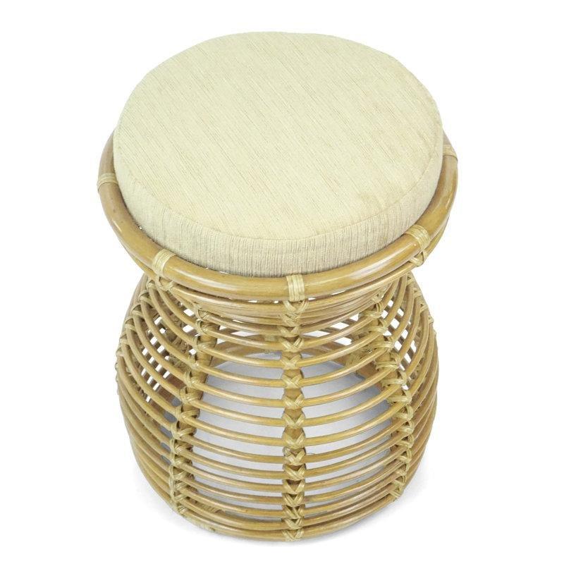 Krem Rattan Örgü Döşemeli Makyaj Masası Pufu - 42x51 cm - 233207