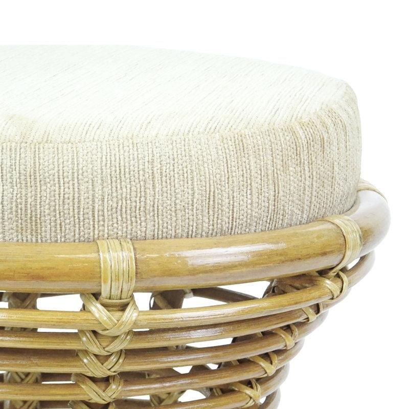 Krem Rattan Örgü Döşemeli Makyaj Masası Pufu - 42x51 cm - 233207