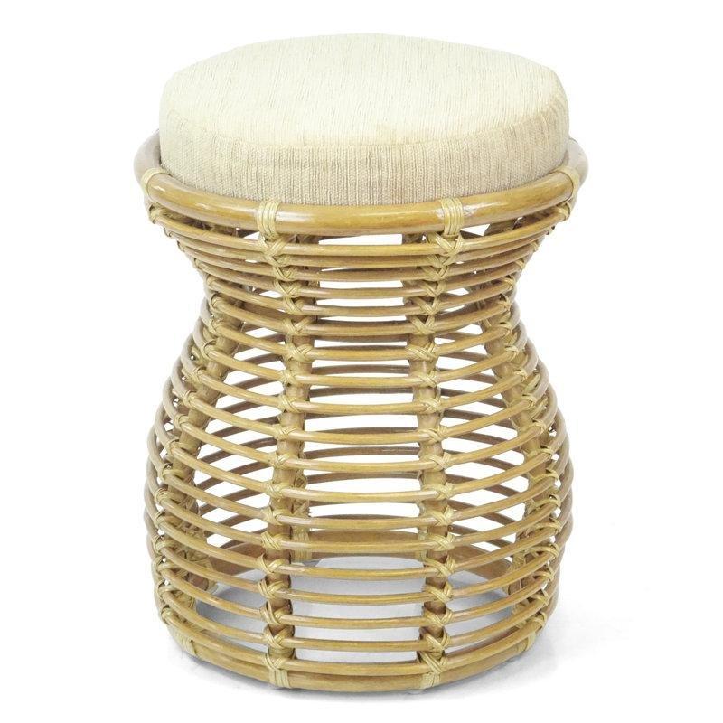 Krem Rattan Örgü Döşemeli Makyaj Masası Pufu - 42x51 cm - 233207
