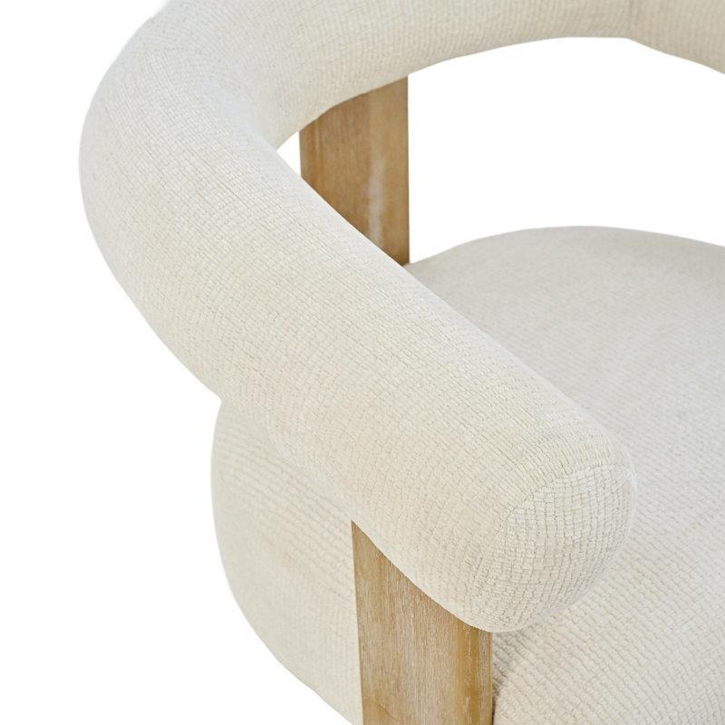 Krem Şönil Kauçuk Ağacı 3 Ayaklı 2li Set Fıçı Tekli Koltuk - 202293